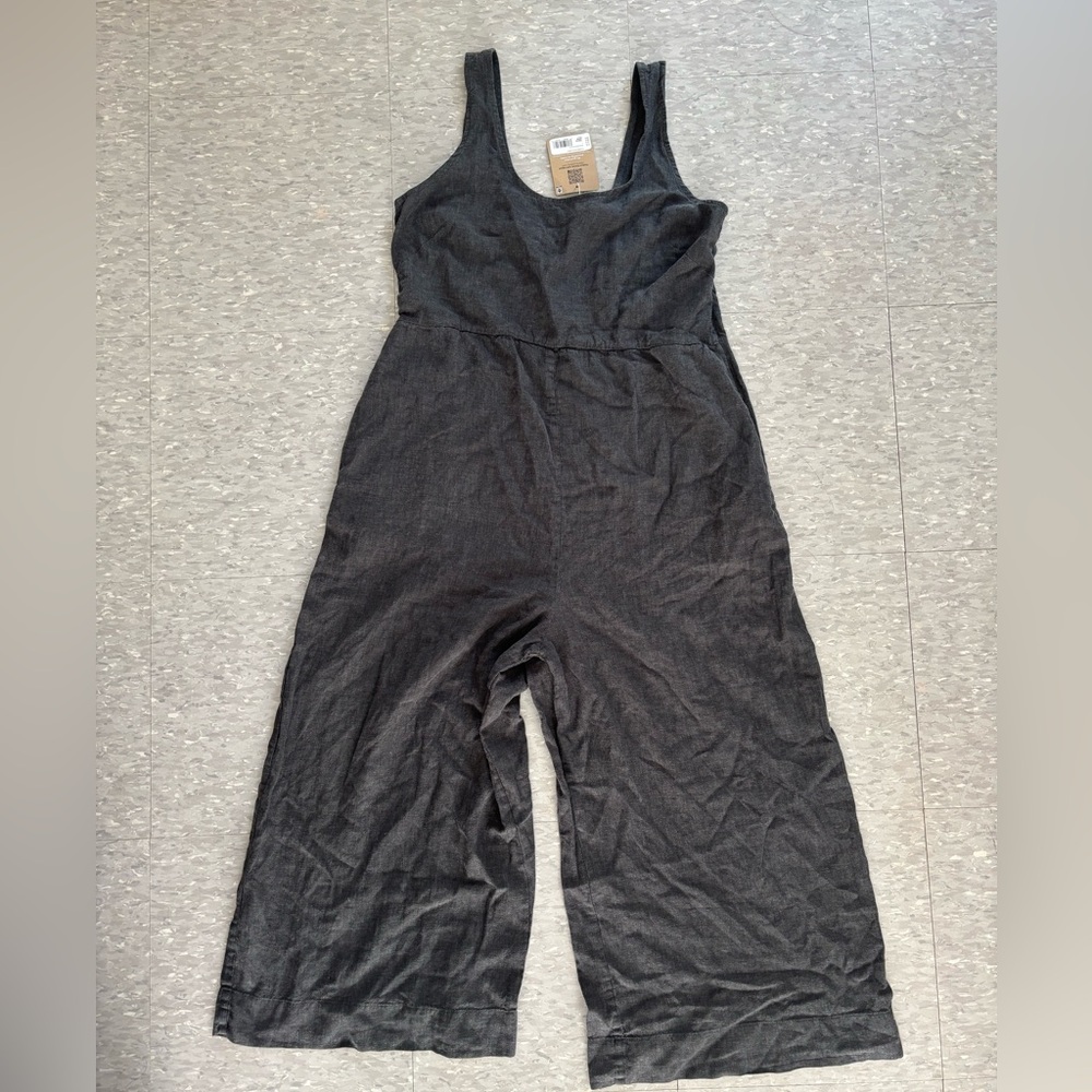 Patagonia washed black hemp blend romper jumpsuit S NWT